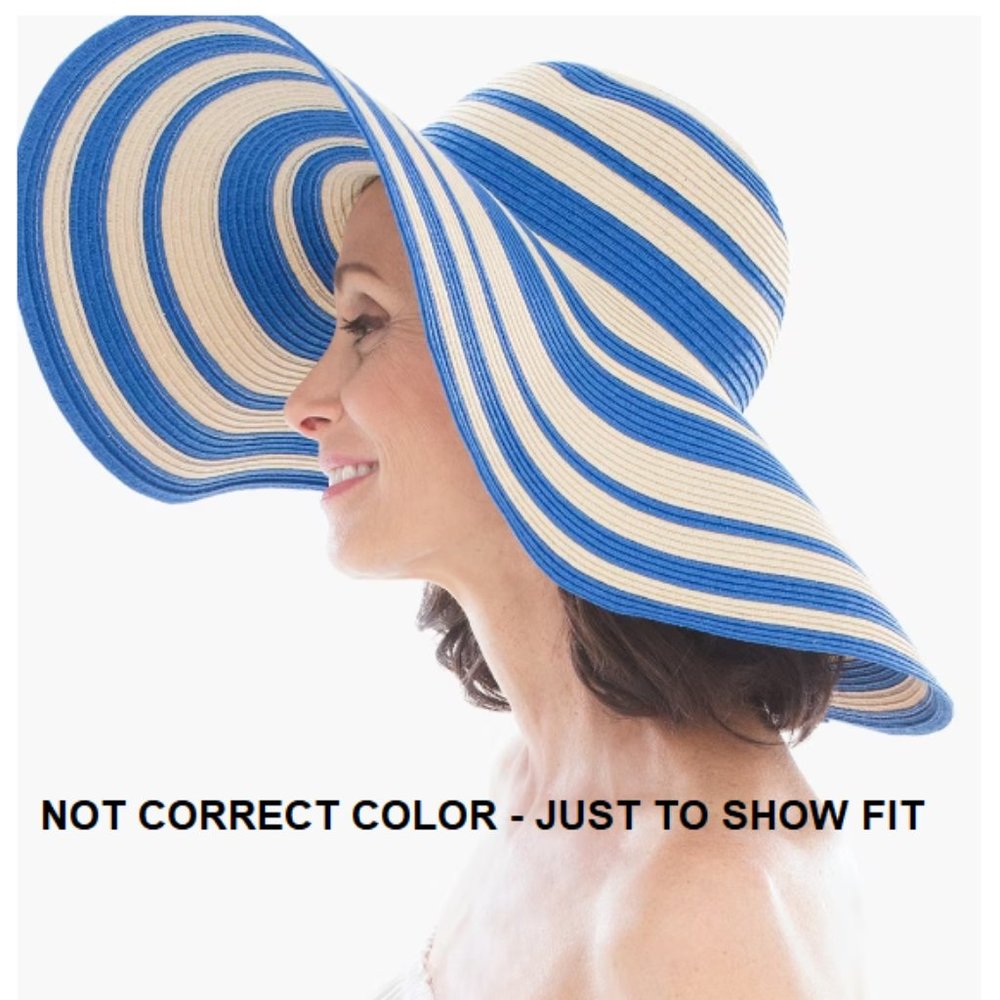 NWT Chico's Black & White Striped Sun Hat - Picture 4 of 4